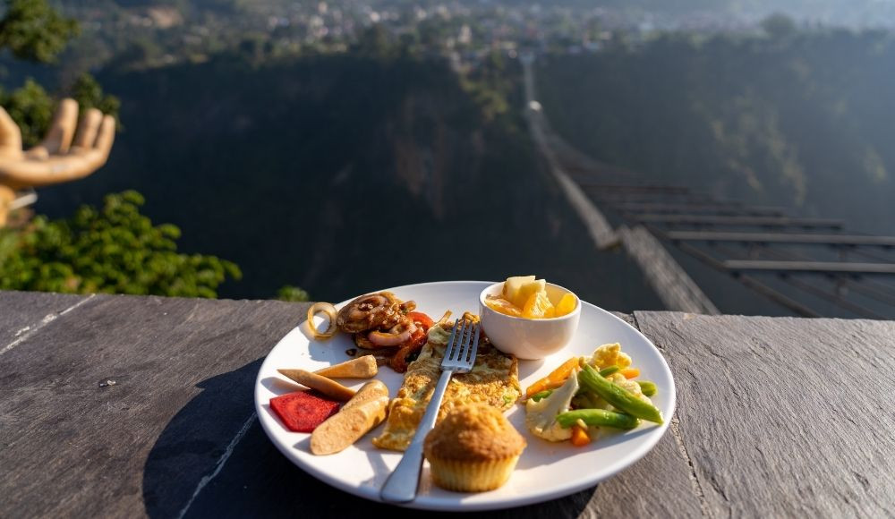 breakfast at the cliff resort kushma