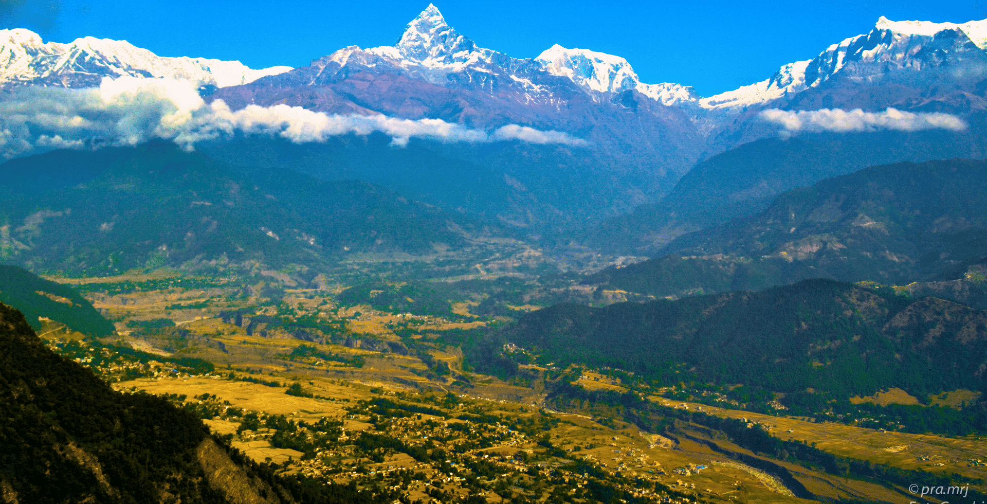 scene from sarangkot, pokhara, nepal