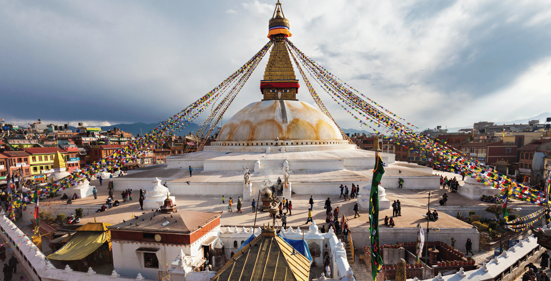 bouddhanath stupa with its surrounding area