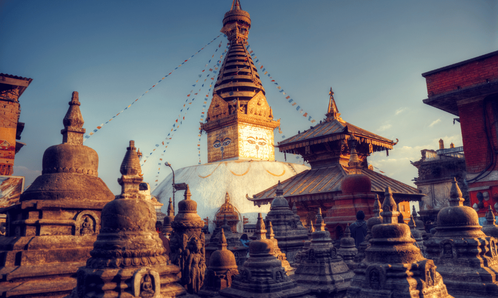 swayambhunath stupa and surrounding chaityas